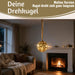 KI-generiertes Bild,XL Deko Glas Lichtkugel 15LED 14cm Gold drehbar Timer Batterie Anhängen