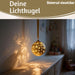 KI-generiertes Bild,XL Deko Glas Lichtkugel 15LED 14cm Gold drehbar Timer Batterie Anhängen