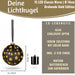 KI-generiertes Bild,XL Deko Glas Lichtkugel 15LED 14cm Gold drehbar Timer Batterie Anhängen