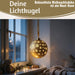 KI-generiertes Bild,XL Deko Glas Lichtkugel 15LED 14cm Gold drehbar Timer Batterie Anhängen