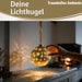 KI-generiertes Bild,XL Deko Glas Lichtkugel 15LED 14cm Gold drehbar Timer Batterie Anhängen