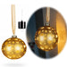 KI-generiertes Bild XL Deko Glas Lichtkugel 25LED 19cm Kugel Gold Sterne Glaskugel Timer Batterie Anhängen