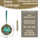 KI-generiertes Bild,XL Deko Glas Lichtkugel 15LED 15cm Herz Petrol Gold Sterne Timer Batterie Anhängen