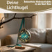 KI-generiertes Bild,XL Deko Glas Lichtkugel 15LED 15cm Herz Petrol Gold Sterne Timer Batterie Anhängen
