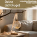 KI-generiertes Bild,XL Deko Glas Lichtkugel 30LED 14cm Gold Rose Glaskugel Timer Batterie Anhängen