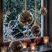 KI-generiertes Bild,XL LED Deko Glas Licht-Kugel 14cm Hanf-Tau Timer WarmWeiß Batterie Sisal-Seil