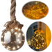 KI-generiertes Bild XL LED Deko Glas Licht-Kugel 14cm Hanf-Tau Timer WarmWeiß Batterie Sisal-Seil