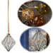 KI-generiertes Bild XL Deko Glas Lichtkugel 15 LED 16cm Diamant Klar Gold Timer Batterie Gold zum Anhängen
