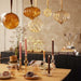 KI-generiertes Bild,XL Deko Glas Lichtkugel 15 LED 20cm Zwiebel Klar Gold Timer Batterie Band zum Anhängen
