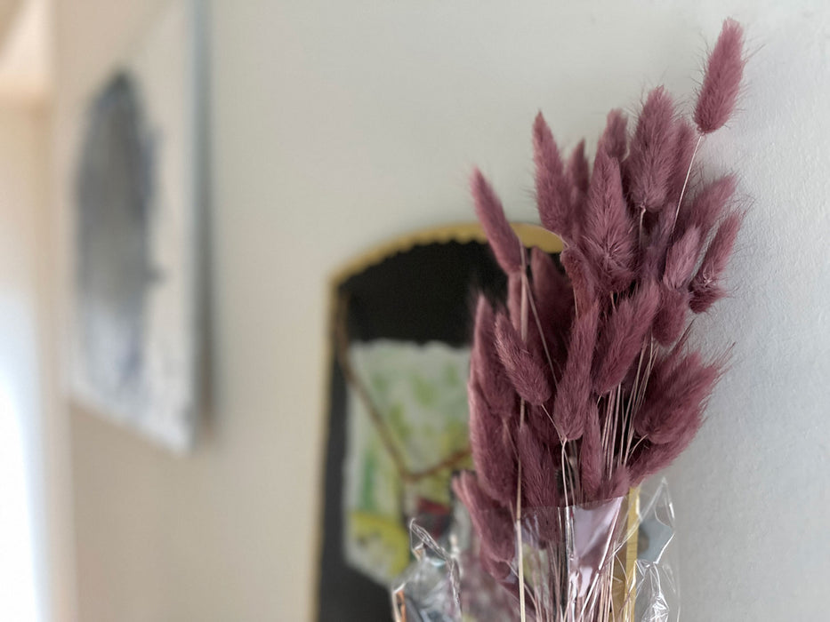 KI-generiertes Bild,Lagurus Trockenstrauß 65cm Alt-Rose 40 Wedel flauschige Trockenblumen Hochzeit