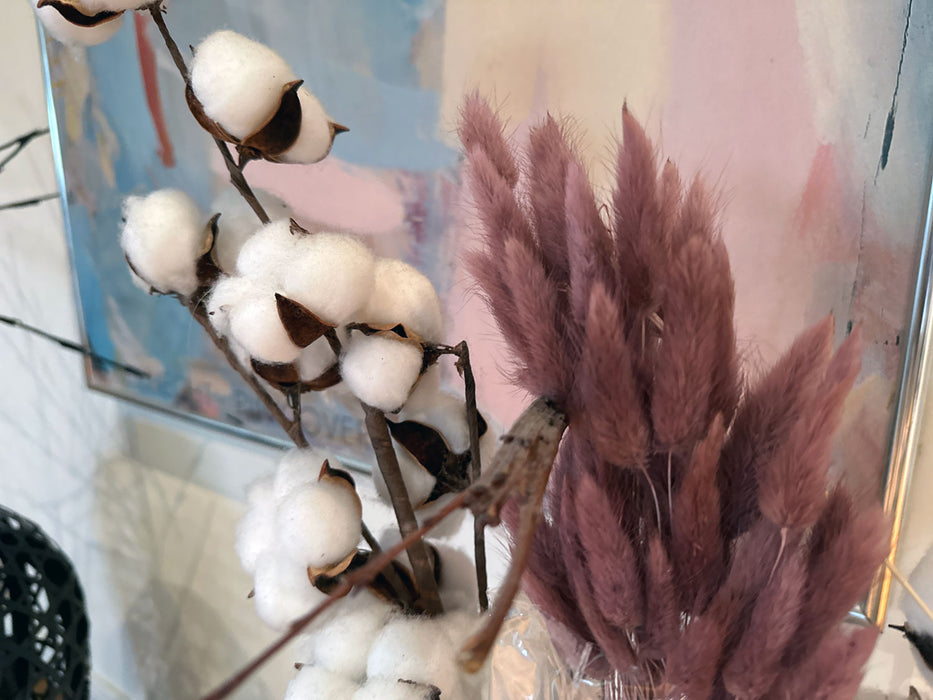 KI-generiertes Bild,Lagurus Trockenstrauß 65cm Alt-Rose 40 Wedel flauschige Trockenblumen Hochzeit