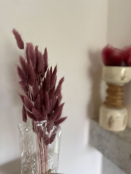 KI-generiertes Bild,Lagurus Trockenstrauß 65cm Alt-Rose 40 Wedel flauschige Trockenblumen Hochzeit