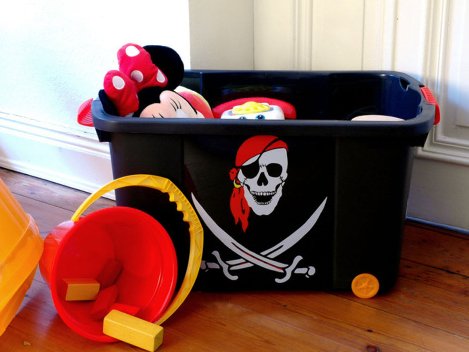 KI-generiertes Bild,XL Spielzeugkiste Piraten-Kiste 60x40cm Schatztruhe Aufbewahrungsbox