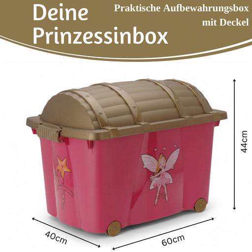 KI-generiertes Bild,XL Spielzeugkiste Prinzessin Fee Aufbewahrungsbox Rollbox Rollen
