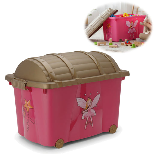 KI-generiertes Bild XL Spielzeugkiste Prinzessin Fee Aufbewahrungsbox Rollbox Rollen