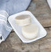 KI-generiertes Bild,Seifenschale Emaille Creme Weiß 15cm Altum Seifenhalter Seifenablage