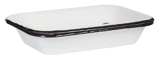 KI-generiertes Bild,IB Laursen XL Emaille Seifenschale 2-tlg Weiß 17cm Altum Seifenablage mit Ablauf