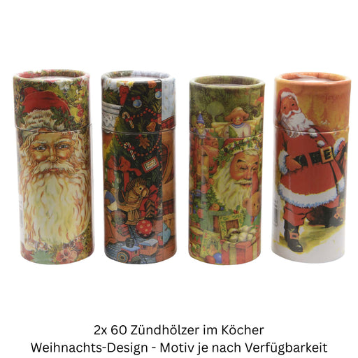 KI-generiertes Bild,XL 120 Streichhölzer 2er-Set 10cm lang Köcher Zündhölzer Weihnachten