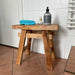 KI-generiertes Bild,XL Vintage Holzhocker Teak Holz 50cm Hocker Sitzhocker Beistelltisch Barhocker