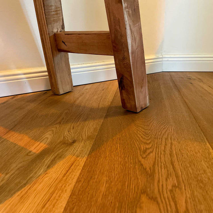 KI-generiertes Bild,XL Vintage Holzhocker Teak Holz 50cm Hocker Sitzhocker Beistelltisch Barhocker