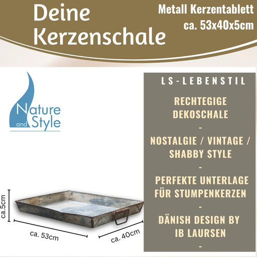 KI-generiertes Bild,XL Metall Deko Tablett Serviertablett Dehli 53cm Kerzenteller Kerzentablett