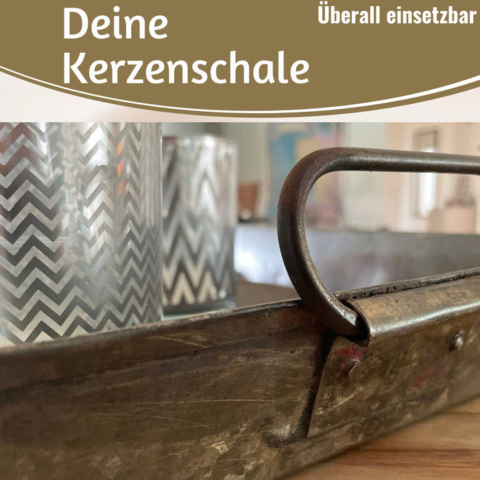 KI-generiertes Bild,XL Metall Deko Tablett Serviertablett Dehli 53cm Kerzenteller Kerzentablett