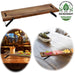 KI-generiertes Bild XXL Akazie Serviertablett 67cm klappbar Holz Tablett Tabletttisch Frühstückstablett