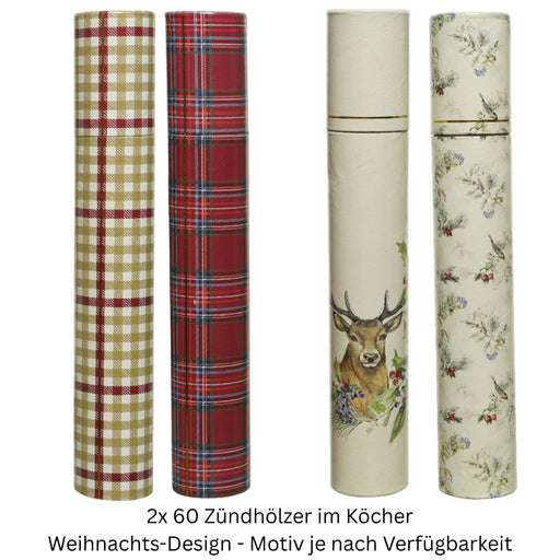 KI-generiertes Bild,XXL 120 Streichhölzer 30cm lang 2er-Set Weihnachten Köcher Zündhölzer