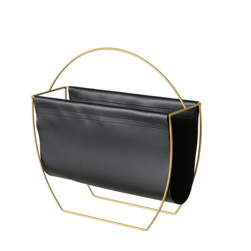 KI-generiertes Bild,Eleganter Magazinständer Schwarz Gold 40cm Zeitungsständer Zeitschriftenständer