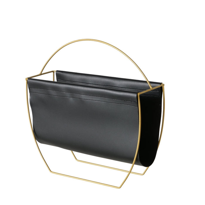 KI-generiertes Bild,Eleganter Magazinständer Schwarz Gold 40cm Zeitungsständer Zeitschriftenständer