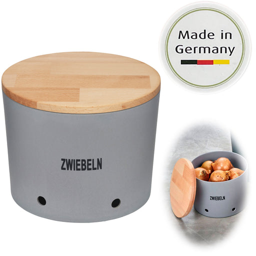 KI-generiertes Bild Natur-Design Zwiebeltopf 20x16cm Made in Germany Grau Silber