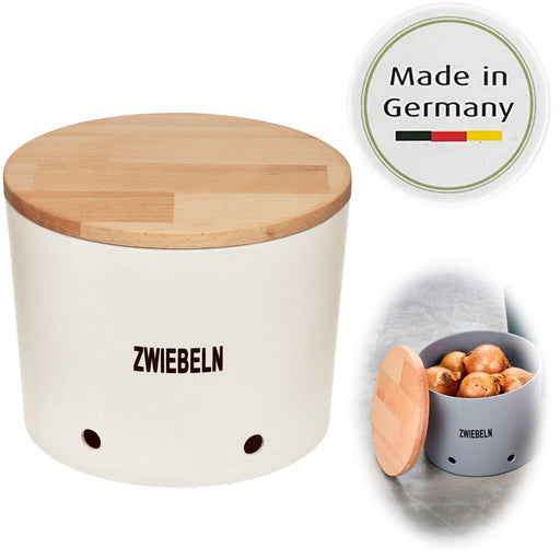 KI-generiertes Bild Natur-Design Zwiebeltopf 20x16cm Made in Germany Creme Weiß