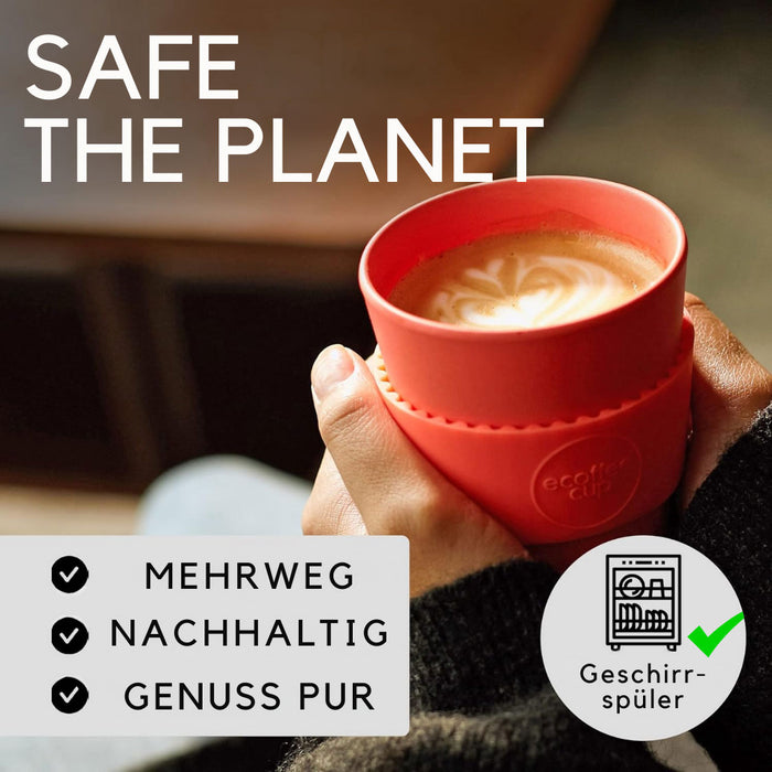 KI-generiertes Bild,Ecoffee Cup 400ml Basket Case Schwarz PLA Coffee to Go Becher Wiederverwendbar