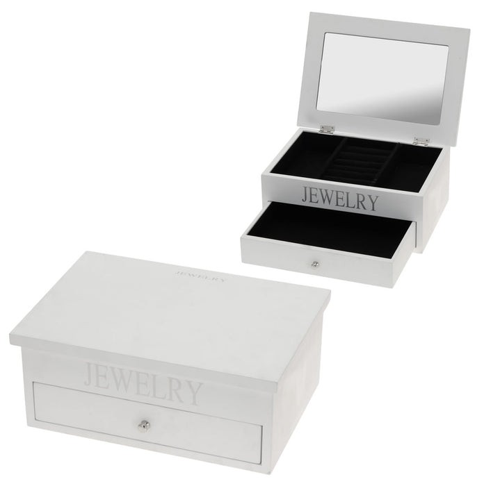 KI-generiertes Bild B-Ware Holz Schmuckkästchen Schmuckschatulle Schmuckbox Schmuck weiss